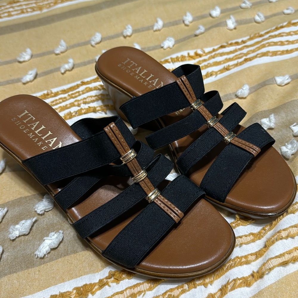 Navy and brown Size 8 wedge